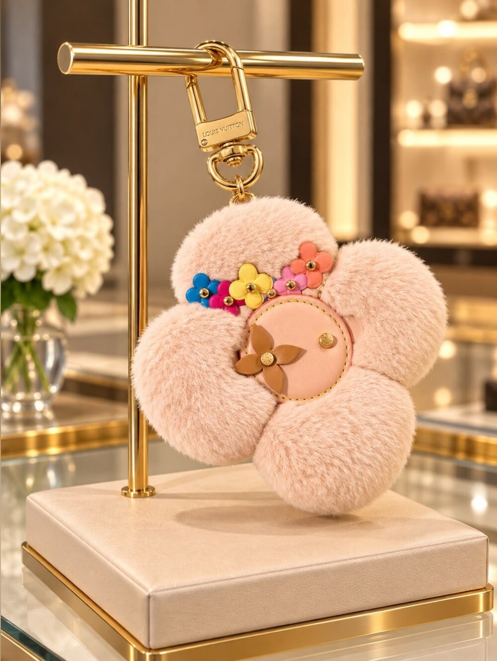 Keychain Plush Petal Flower Keychain